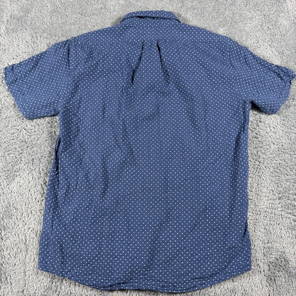 Brooks Brothers Shirt Mens Medium Blue Polka Dot Seersucker Short Sleeve Regular - Picture 3 of 6